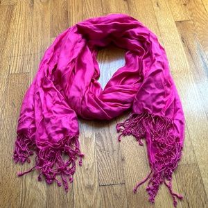Accessorize Pink Fringe Scarf